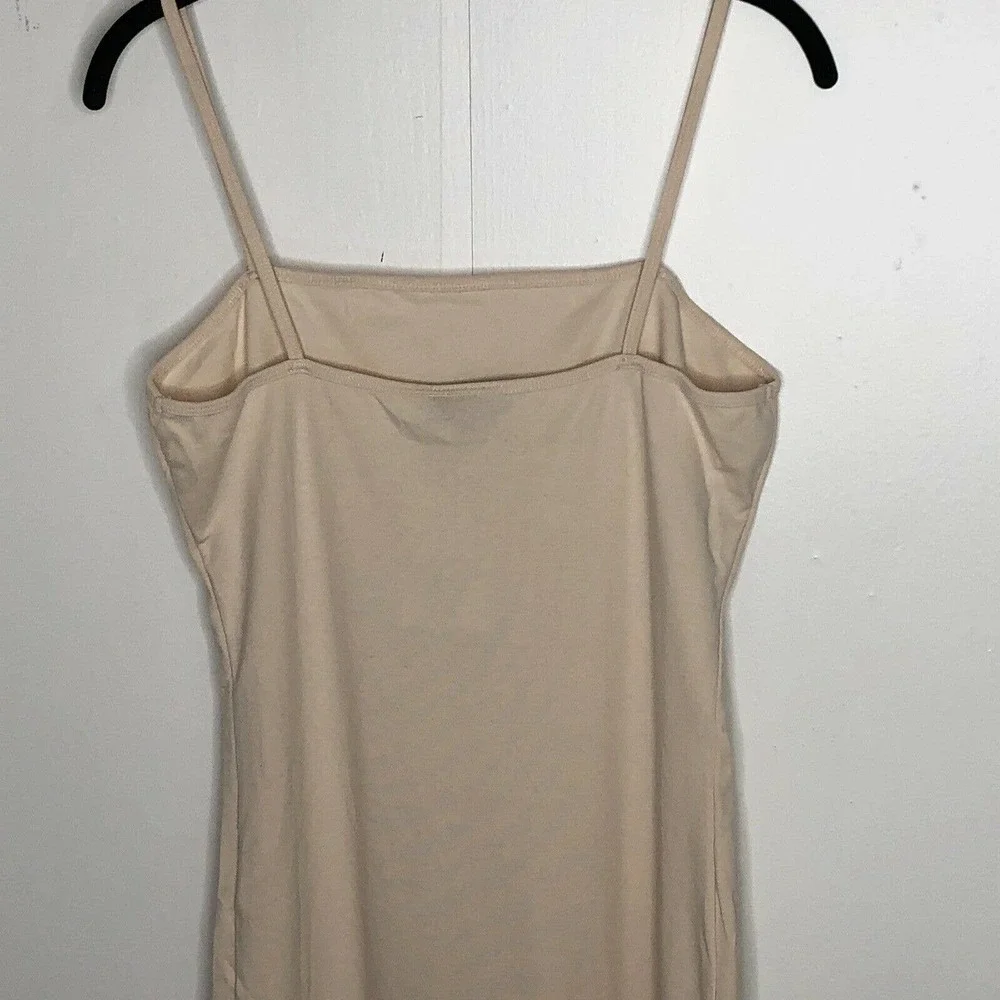 NEW Topshop Womens Pencil Bodycon Tank‎ Dress Size 8 in Nude Sleeveless